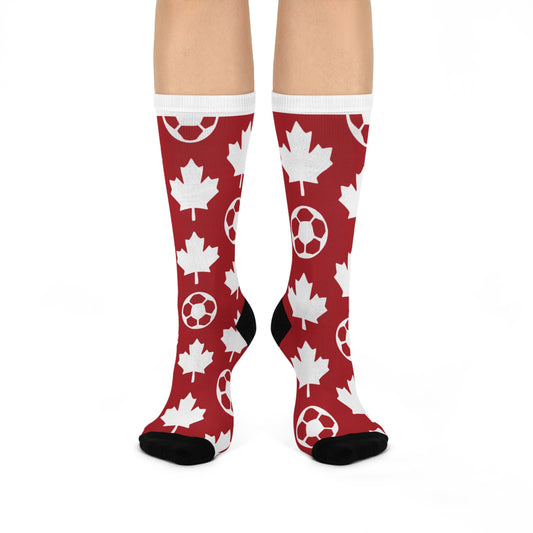 Canada Soccer Maple Leaf Cushioned Crew Socks