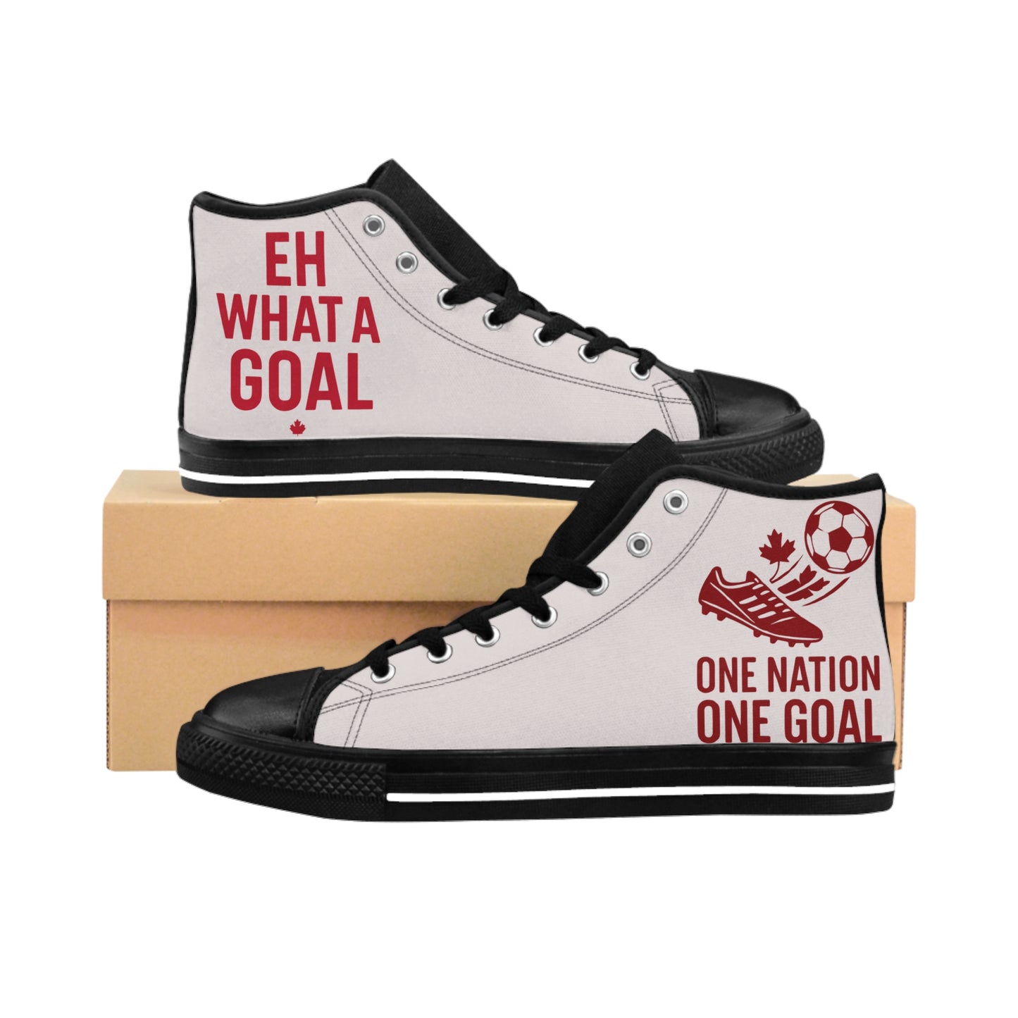 Canada Soccer High-Top Sneakers — “Eh What a Goal” One Nation One Goal