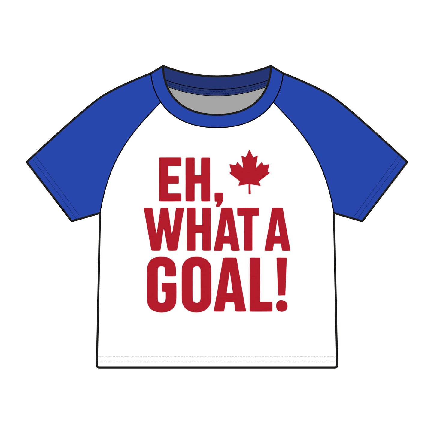 Eh, What a Goal! Raglan Tee — Canada Hockey Fan Shirt